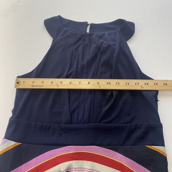 Roz & Ali Dressbarn Stripe Scarf Print Asymmetrical Midi Dress Size 8.Casual - Picture 8 of 16